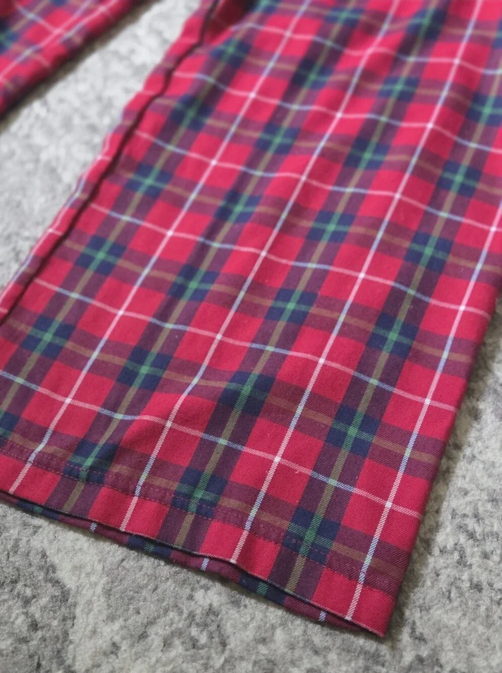 Disney Store Red Tartan Plaid Ruffle Pocket Pajama Pants L Glitter Drawstring
